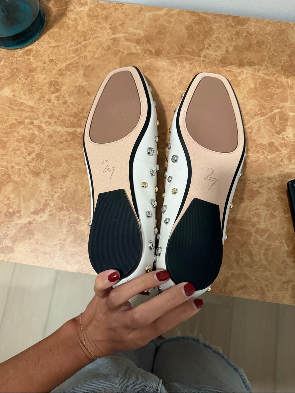 NEVER WORN Naturalizer White Studded Carla Ballet Flat, open to offers - Picture 3 of 4